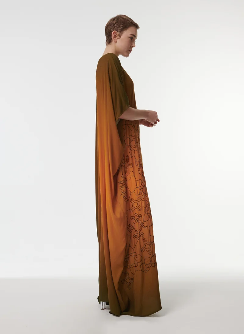 leem Gradient Embroidered Kaftan