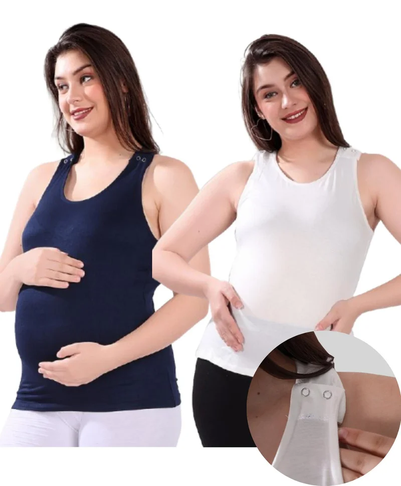 TUMMY  Maternity Nursing Tank Top for women - Pack of 2 for Women | Best Price UAE