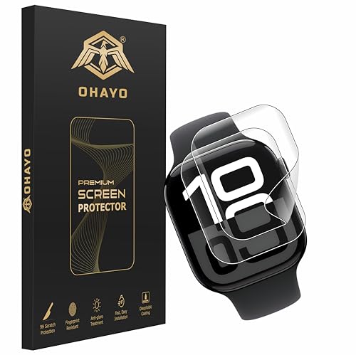 OHAYO Screen Protector For Apple Watch 40mm, Apple Watch SE 3/SE 2 /SE 1/Series 6/5/4 Screen Protector- Anti-Scratch, Self-Healing Soft TPU, Bubble Free, HD Transparent, Touch Sensitive (Pack Of 2) - Image 1