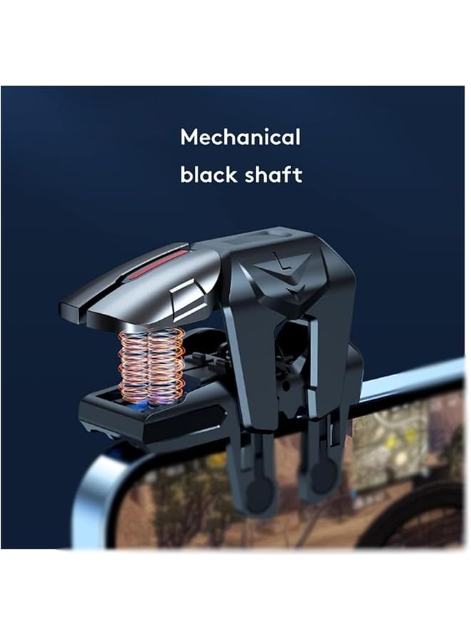 أكس سبرينج ملحقات ألعاب الهاتف المحمول، مشغل ألعاب حساس لـ 6 أصابع، أزرار إطلاق النار على الهدف، وحدة تحكم ألعاب الهاتف الذكي، لوحة ألعاب متوافقة مع معظم الهواتف المحمولة في السوق - Image 3