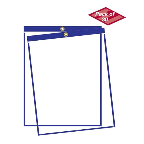 EnvyPak Job Ticket Holders - 9"x12" - Pack of 30 (Blue) Top-Loading with Eyelet for Hanging - Image 5