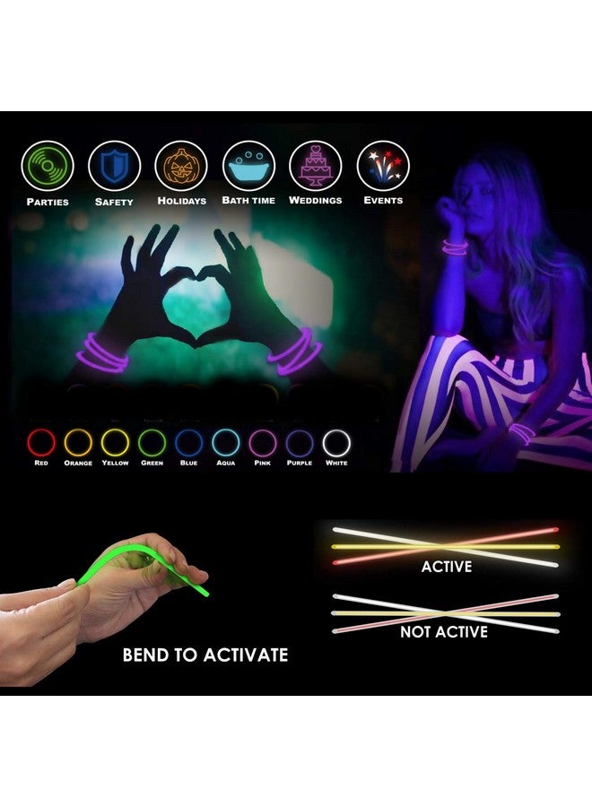 بارتي أور أنابيب الحفلات المضيئة في الظلام، ألعاب الأطفال الحسية لتخفيف التوتر، أنابيب مضيئة، ديكورات أعياد الميلاد السعيدة للبنات والأولاد (عصي متوهجة) - Image 2