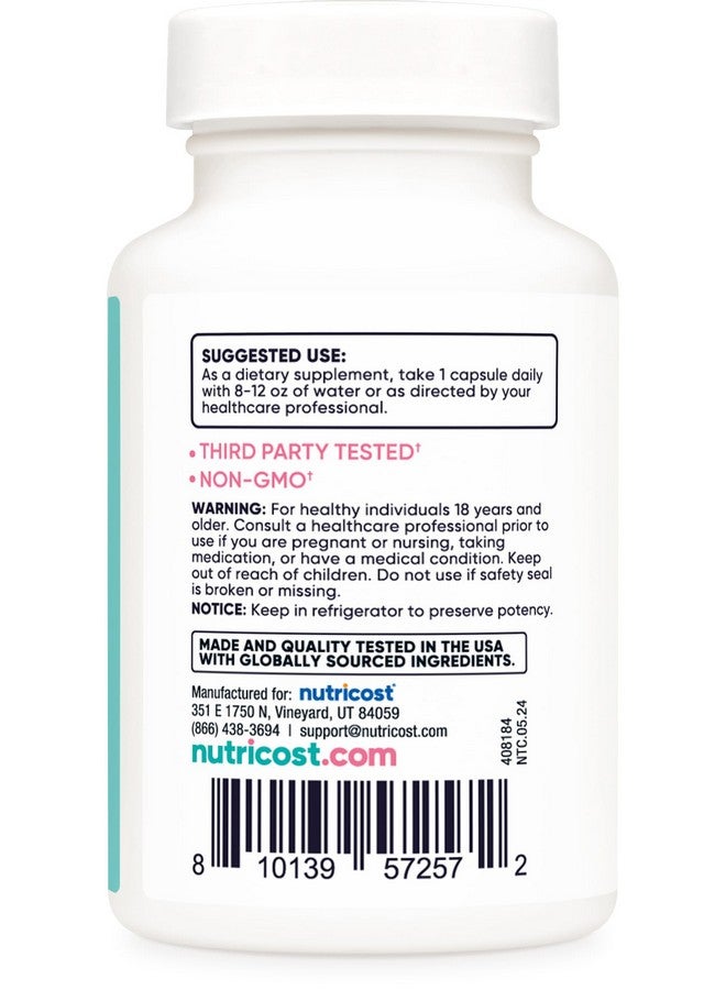 نيوتريكوست بروبيوتيك للنساء 30 مليار وحدة تشكيل مستعمرة، 60 كبسولة - مركب من ألياف الأكاسيا، وعنب الدب، ومستخلص التوت البري، خالٍ من الكائنات المعدلة وراثيًا والغلوتين - Image 4