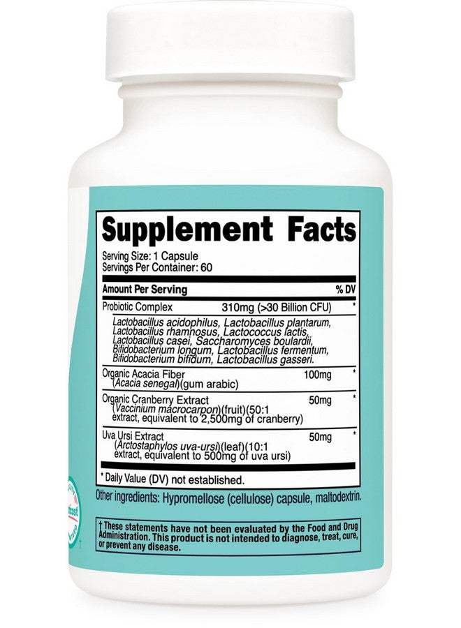 نيوتريكوست بروبيوتيك للنساء 30 مليار وحدة تشكيل مستعمرة، 60 كبسولة - مركب من ألياف الأكاسيا، وعنب الدب، ومستخلص التوت البري، خالٍ من الكائنات المعدلة وراثيًا والغلوتين - Image 5