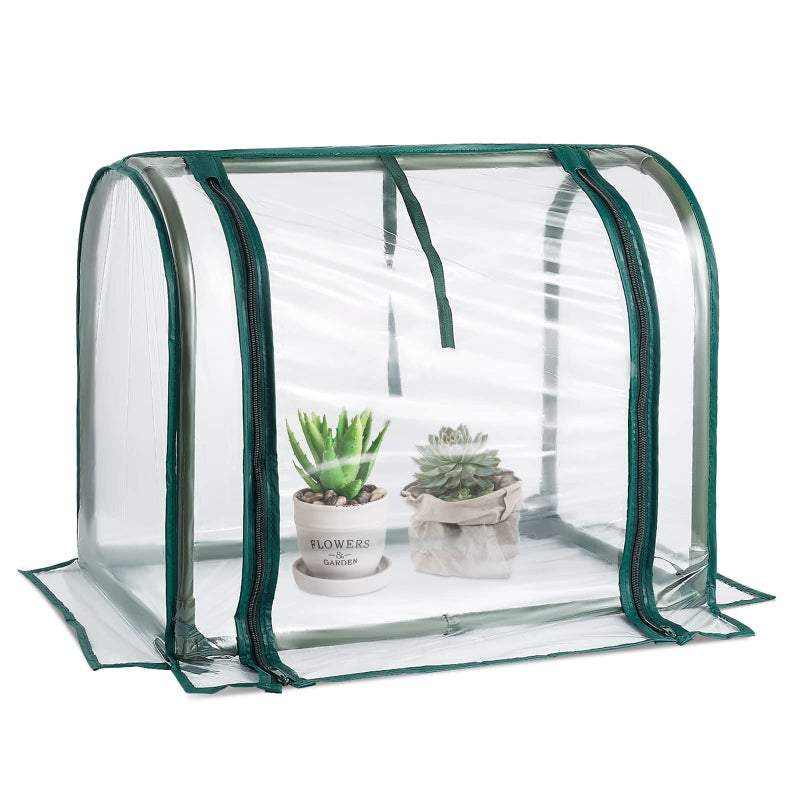 SUMGROW Mini Indoor Greenhouse Tabletop Garden Nursery Plant Cover Tent Humidity Domes for Home Gardening Germination and Seedling Propagation - 23x12x16.5 Inches - Image 1
