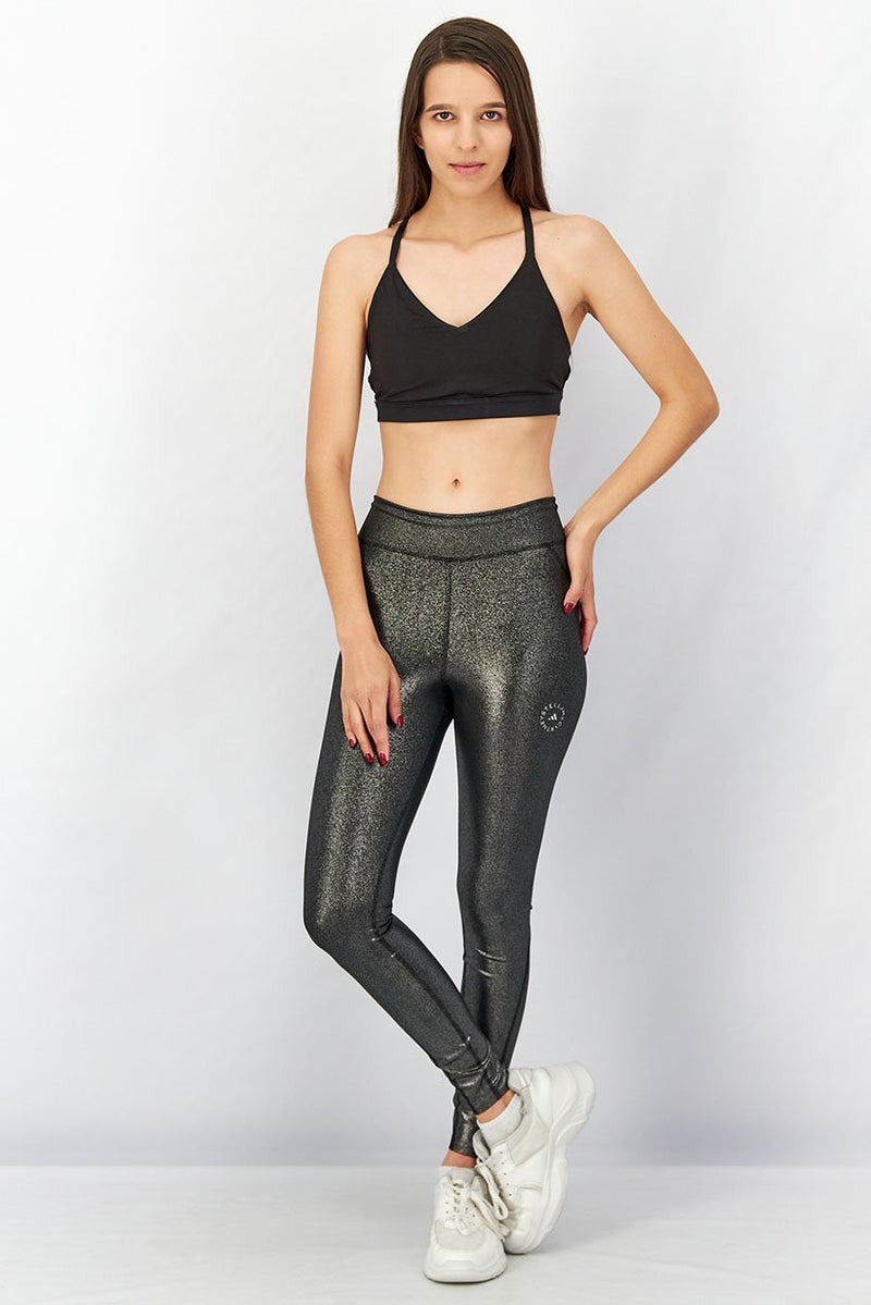 Adidas أديداس بواسطة ستيلا مكارتني نساء ملابس رياضية ضيقة للتدريب، فضي - Image 4