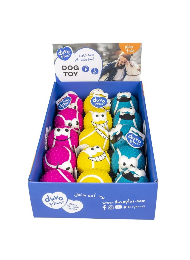 Duvo + Duvo+ Latex Tennis Ball Smiley Mix Dog Toy 5cm Mixed Colors[Size - 5cm] - Image 2
