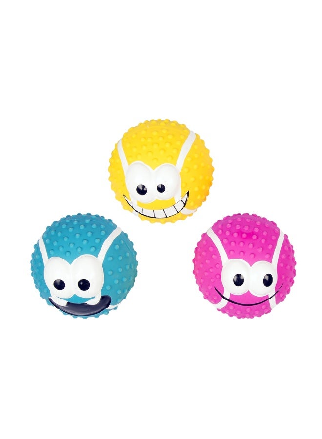 Duvo + Duvo+ Latex Tennis Ball Smiley Mix Dog Toy 5cm Mixed Colors[Size - 5cm] - Image 1