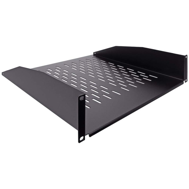 NavePoint 2U 19-Inch Universal Vented Rack Mount Cantilever Fixed Server Cabinet Shelf 16-Inches Deep Black - Image 2