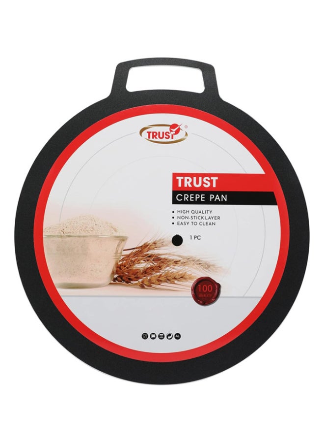 Trust Aluminium Crepe Pan 35cm Black Nonstick Durable Kitchen Cookware for Everyday Use Home and Outdoor Cooking - Image 1
