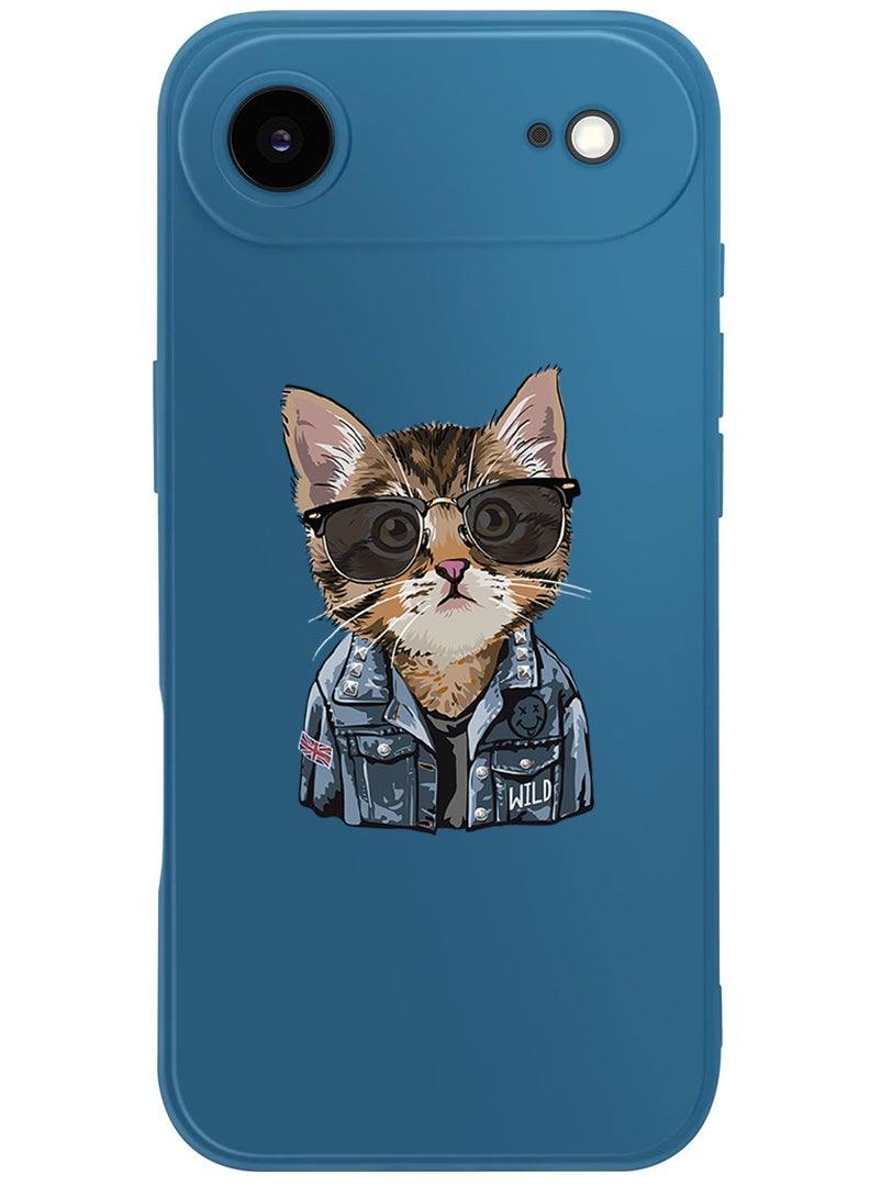 Theodor Protective Slim Fit Case Liquid Silicone Cover with Full Body Protection Anti-Scratch Shockproof Case For Apple iPhone 17 Air (Blue) swag cat - Image 1