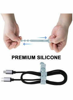 KASTWAVE Self-Locking Silicone Cable Ties, 9.5Inch Long Cord Organizer for Phone, Computer, TV, All Appliances, Multi-Purpose Wire Management in Home, Kitchen, Office, School, Workshop 12pcs  (Blue)  - Image 5