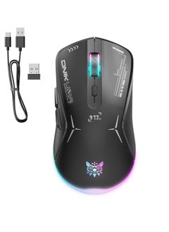 onikuma Gaming Mouse, Wired/Wireless/Bluetooth Tri-Mode, Laptop Wireless Mouse, Portable Type-C Rechargeable 4800 DPI Mouse with 7 RGB Lighting Modes  - Image 1
