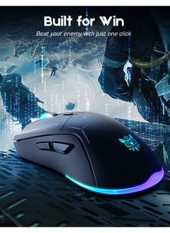 onikuma Gaming Mouse, Wired/Wireless/Bluetooth Tri-Mode, Laptop Wireless Mouse, Portable Type-C Rechargeable 4800 DPI Mouse with 7 RGB Lighting Modes  - Image 3