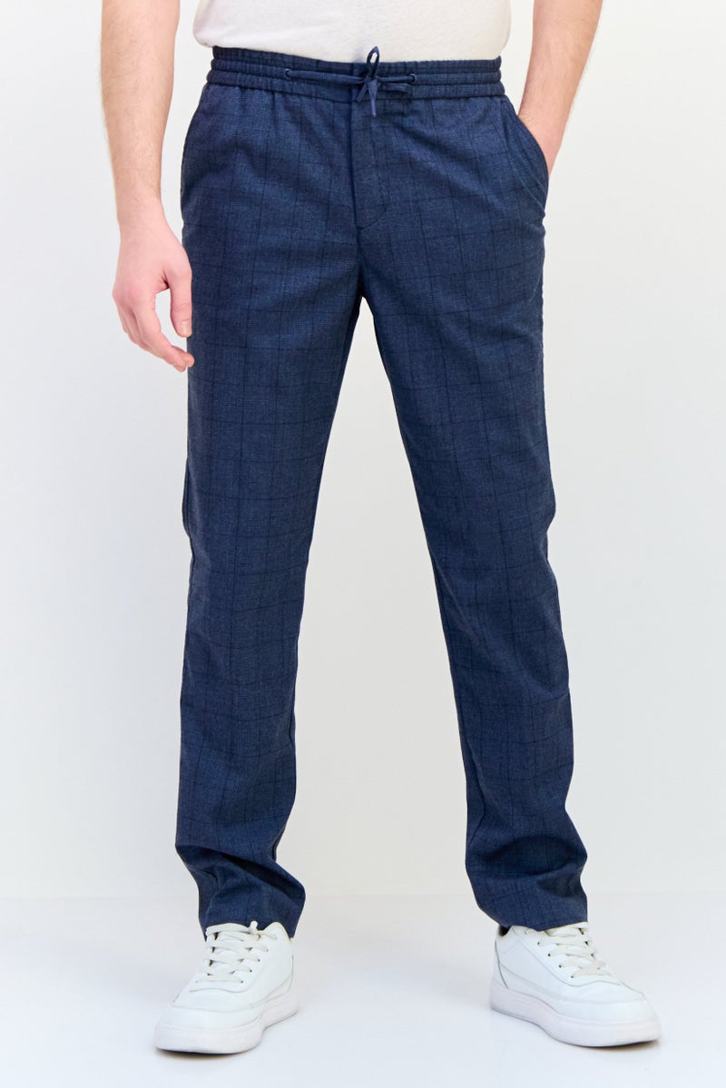 Celio سروال جوجر رجالي بتصميم ذكي ومربعات، رمادي داكن - Image 1