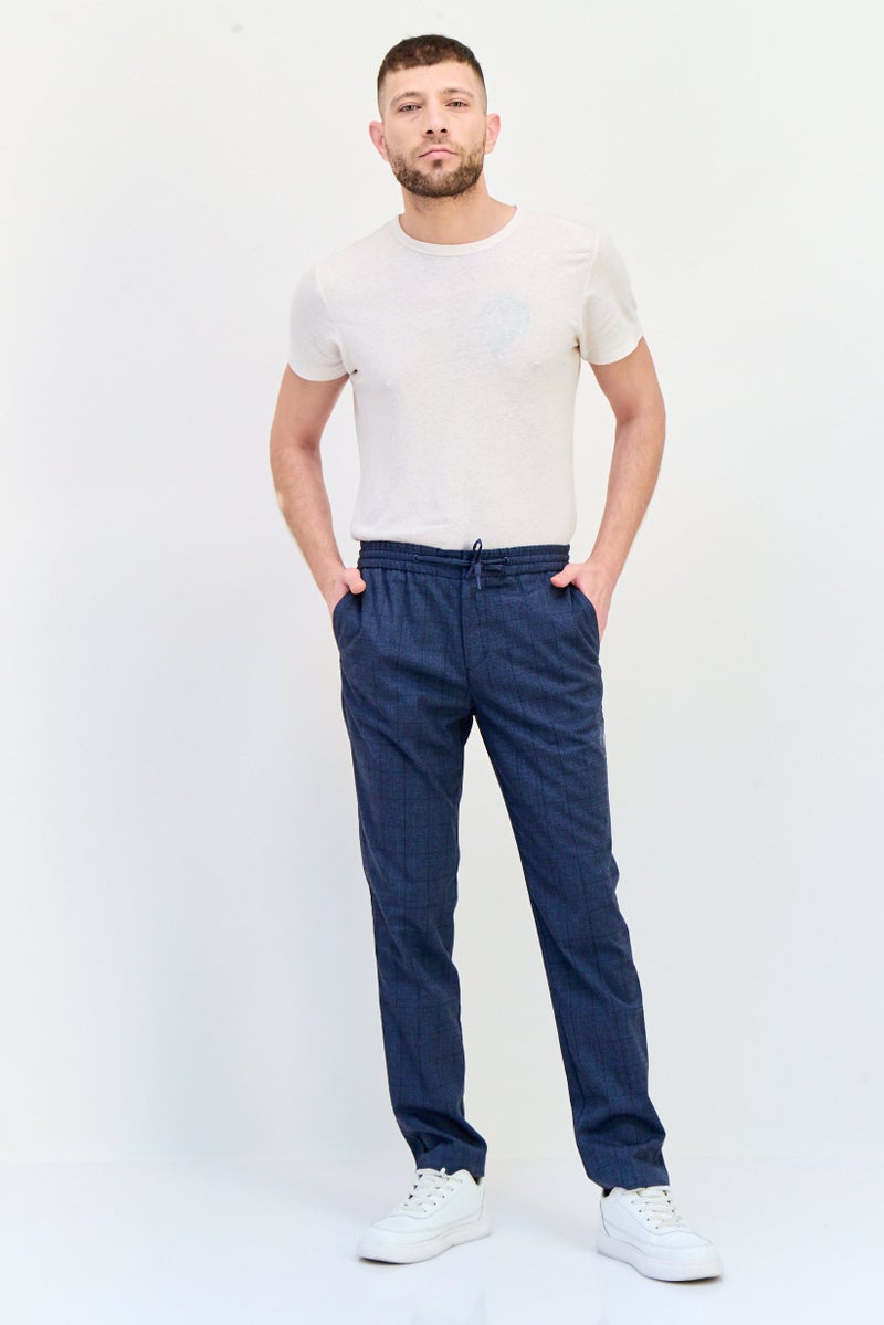 Celio سروال جوجر رجالي بتصميم ذكي ومربعات، رمادي داكن - Image 4