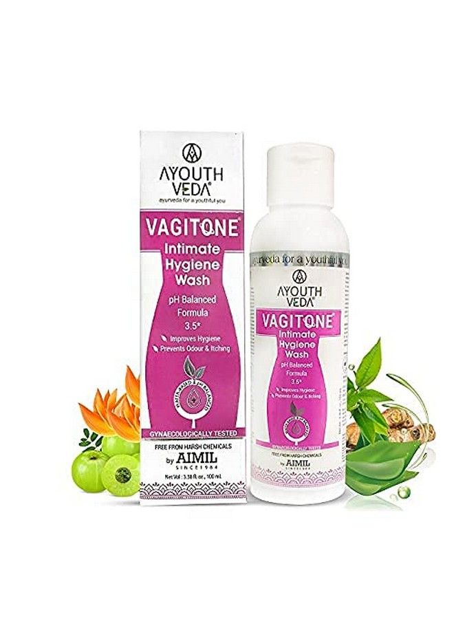 AYOUTHVEDA Vagitone Intimate Hygiene Wash For Women Ph Balancing Formula Soothes From Dryness Itching Enriched With Aloe Vera Amla Green Tea Sphatic 100Ml (Pack Of 1) - Image 2