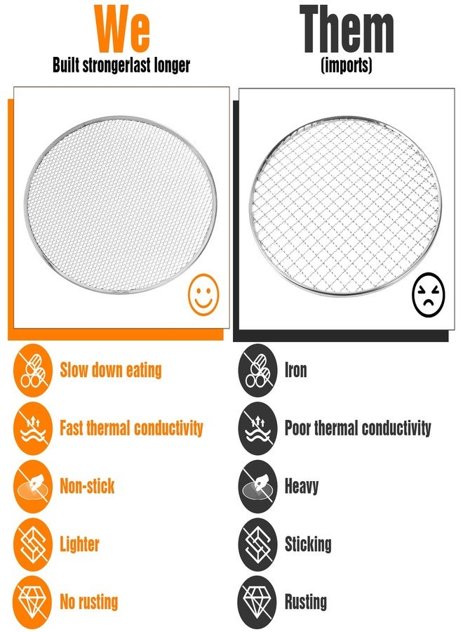 PercyEffie 4 Pack Pizza Screen 12 Inch Aluminum Pizza Pan For Oven Metal Baking Screen with Holes Tray Round Crisper Tray Commercial Grade For Home Bakery Restaurant Oven BBQ Cookware Seamless - Image 4