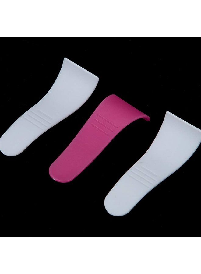 Luzen 12Pcs Hair Wax Cleansing Spatulas Sticks Mask Scraper Plastic Waxing Applicator & Depilatory Creams Hair Waxing Removal Beauty Tools, White and Rose Red - Image 2