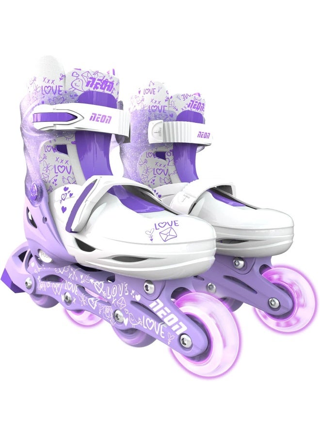 Yvolution 4 Adjustable Sizes Roller Skates Light Up Wheels for Girls Boys for Kids Inline and Quads Kids Skates (12-2 or 3-6 US) - Image 2