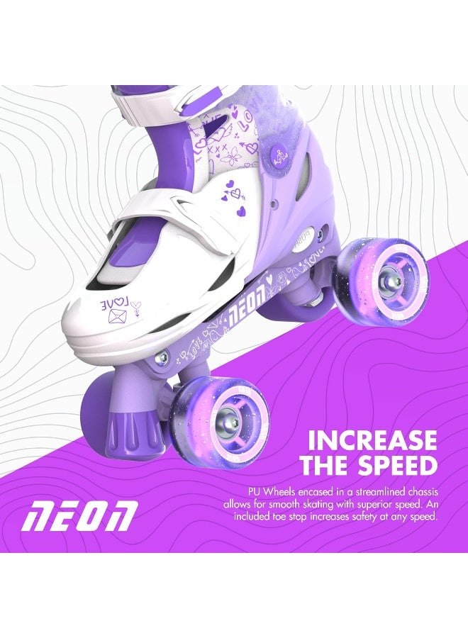 Yvolution 4 Adjustable Sizes Roller Skates Light Up Wheels for Girls Boys for Kids Inline and Quads Kids Skates (12-2 or 3-6 US) - Image 4