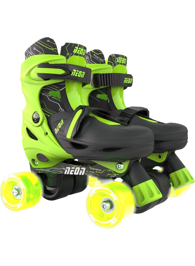 Yvolution 4 Adjustable Sizes Roller Skates Light Up Wheels for Girls Boys for Kids Inline and Quads Kids Skates (12-2 or 3-6 US) - Image 3