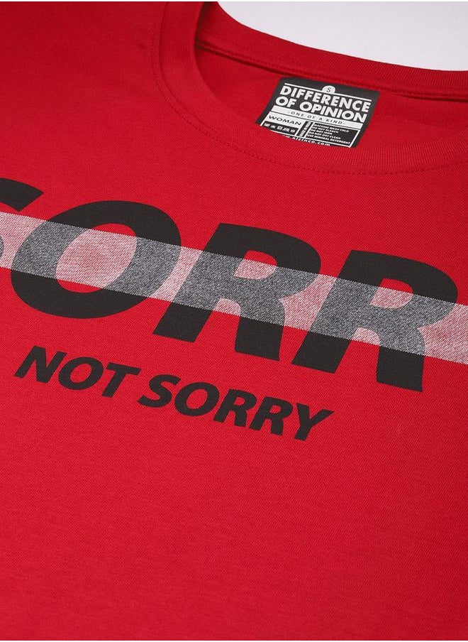 Difference of Opinion - تي شيرت كبير الحجم مطبوع عليه شعار Sorry Not Sorry - Image 1