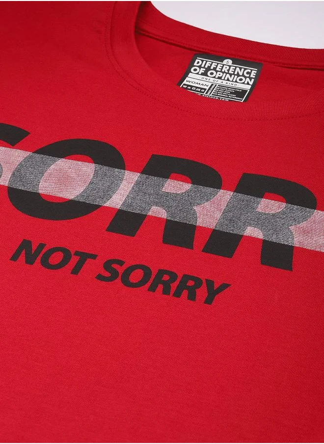 ديفيرينس أوف أوبينيون Oversized Sorry Not Sorry Slogan Print T-Shirt