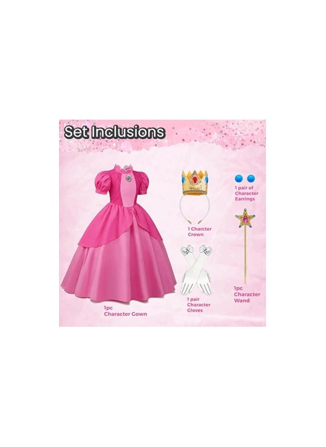 Home Smart Princess Peach Costume Dress for Girls Outfit Crown Ear Rings - pzsku/Z0539A67B4ECE61E88C36Z/45/_/1712221963/427928fa-06bd-43b1-aae1-3847a96c1980