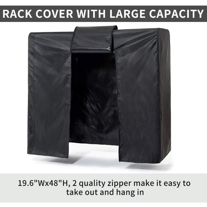 QEES Garment Rack Cover 59" Clothes Rack Cover for Storage, Heavy Duty Dustproof Waterproof Clothes Closet Cover with 2 Full Strong Zipper, Wardrobe Rack Cover for Dance Costume, Dress, Suitï¼ˆOnly Coverï¼‰ - Image 3