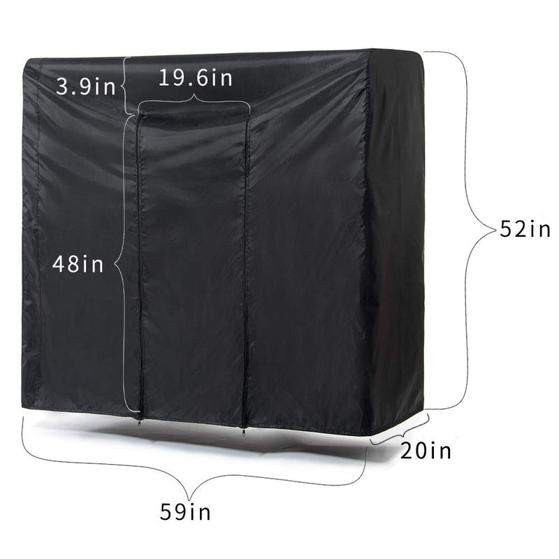 QEES Garment Rack Cover 59" Clothes Rack Cover for Storage, Heavy Duty Dustproof Waterproof Clothes Closet Cover with 2 Full Strong Zipper, Wardrobe Rack Cover for Dance Costume, Dress, Suitï¼ˆOnly Coverï¼‰ - Image 2