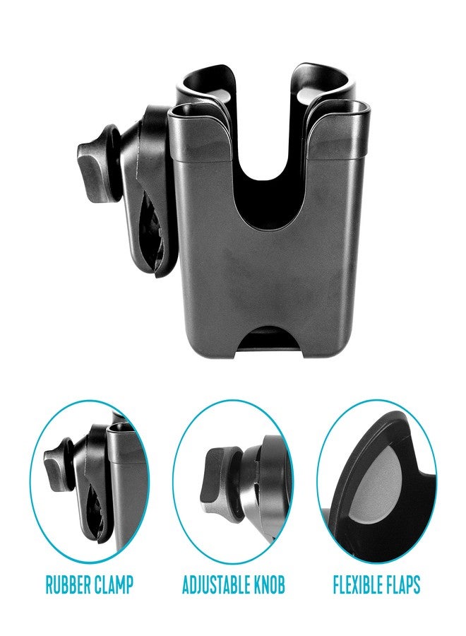 Stander Universal Cup Holder Accessory, Adjustable Drink and Phone Storage Compartment for Walkers, Rollators, Strollers, Wheelchairs, and Scooters, Black - Image 4