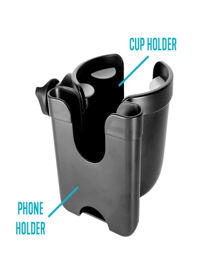 Stander Universal Cup Holder Accessory, Adjustable Drink and Phone Storage Compartment for Walkers, Rollators, Strollers, Wheelchairs, and Scooters, Black - Image 3