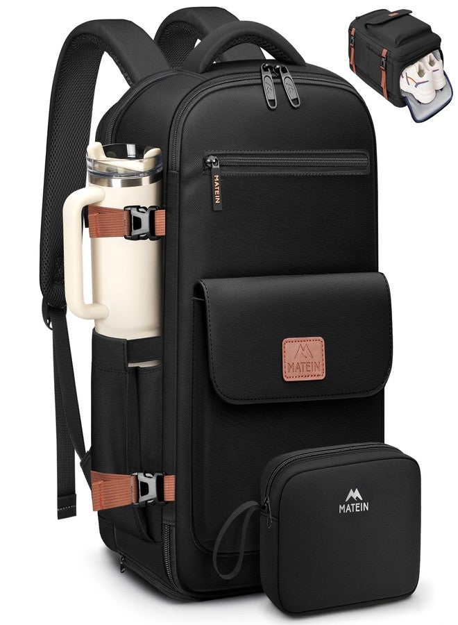 MATEIN Anti Theft Personal Item Backpack 18x14x8, Underseat Travel Backpack with Water Bottle Holder Fit 15.6 Inch Laptop, TSA Approved Luggage Bag with Shoe Compartment for Spirit Airlines, 2 Pcs Set - Image 1