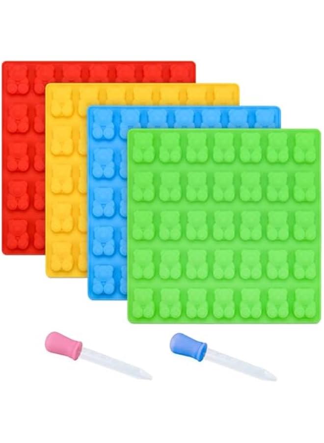 CAKETIME Gummy Bear Molds Candy Molds - 1 Inch Gummy Molds Bear Large Chocolate Molds Silicone 4 Pack LFGB Pinch Test Approved Best Food Grade Silicone - Image 1