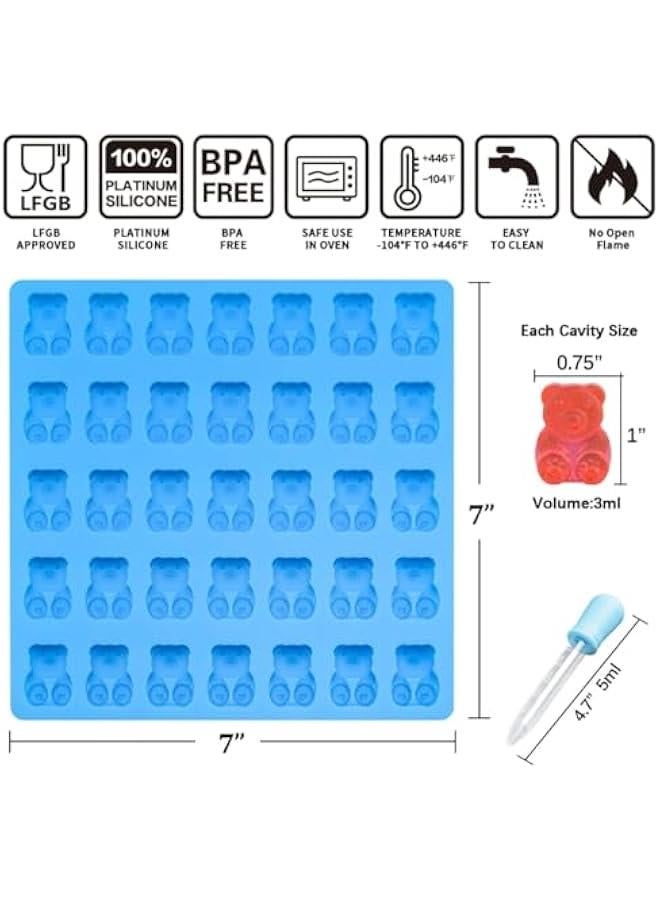 CAKETIME Gummy Bear Molds Candy Molds - 1 Inch Gummy Molds Bear Large Chocolate Molds Silicone 4 Pack LFGB Pinch Test Approved Best Food Grade Silicone - Image 3