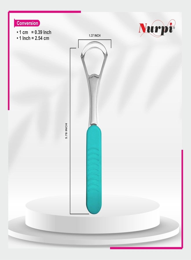 Nurpi 2 pcs spoon shap with silicon handle Tongue Scraper, 100% Useful Surgical Stainless Steel Tongue Cleaner for Both Adults and Kids, Professional Reduce Bad Breath Metal Tongue Scrapers, Help Your Oral Hygiene - Image 2