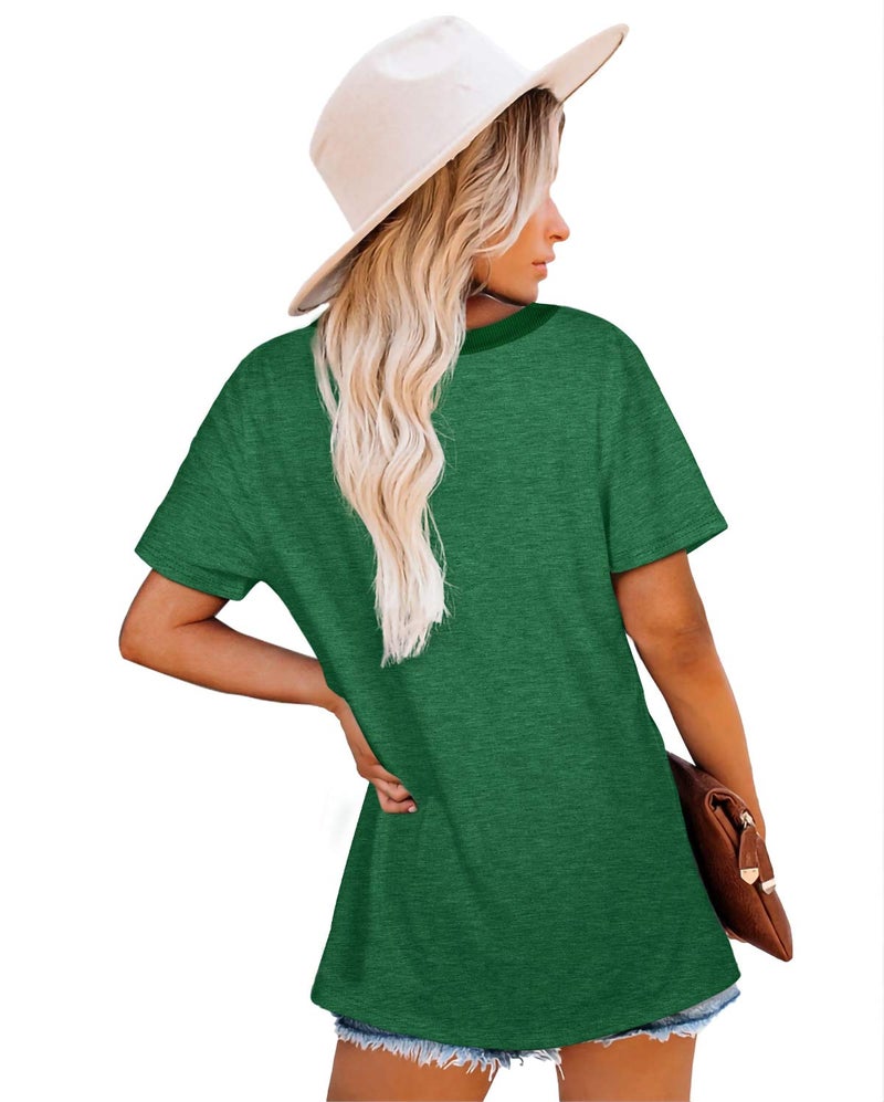 Jescakoo Green T Shirts for Women St Patricks Day Shirt Short Sleeve Spring Tops Tees L - Image 5