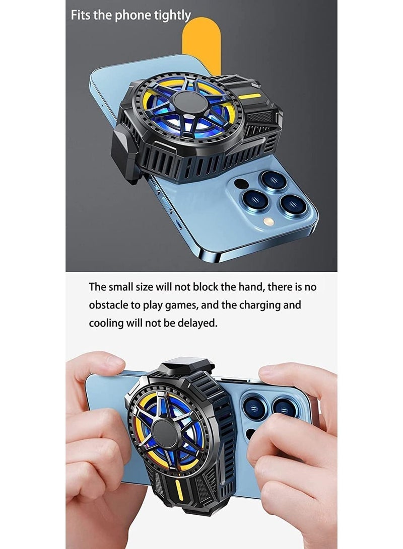 Loquat JUST STAR gaming mobile phone cooling fan, silent radiator, large area, intelligent temperature control fan - Image 5