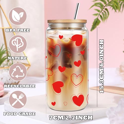 DHQH Birthday Gifts for Women, Preserved Roses Mothers Day Gift for Mom, Unique 16 oz Glass Cup Necklace Gifts Set for Her Girlfriend Wife Mama - Image 3