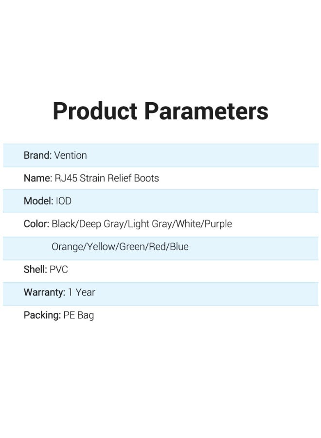 VENTION RJ45 Strain Relief Boots Yellow PVC Type 50 Pack Model # IODY0-50 - Image 5