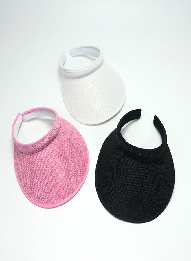jecvxor 2PCS Cloth Covered Slip-On Visor for Women, Adjustable Cap Sports Sun Visors for Men, Women's Clip On Golf/Tennis/Running Visor Hat (Black/White) - Image 4