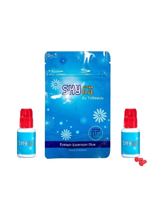 TUBeauty - 2 Bottles Sky Glue S+ for Eyelash Extension 5ml - Powerful Strong Professional Black Bonding Adhesive for Lash Extensions / 1-2s Fast Drying / 6-8 Weeks Lasting time TUBeauty - Image 1