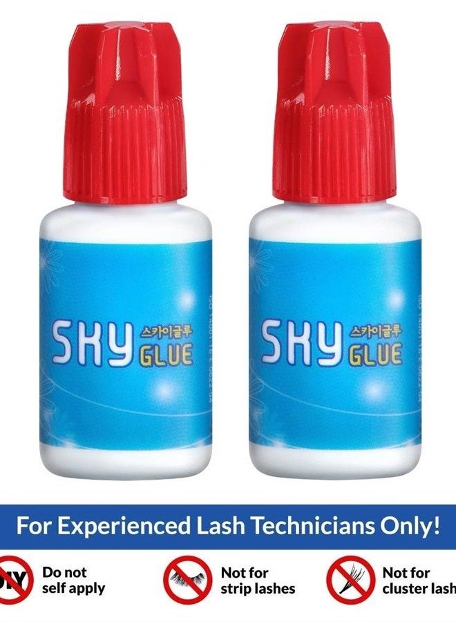 TUBeauty - 2 Bottles Sky Glue S+ for Eyelash Extension 5ml - Powerful Strong Professional Black Bonding Adhesive for Lash Extensions / 1-2s Fast Drying / 6-8 Weeks Lasting time TUBeauty - Image 1
