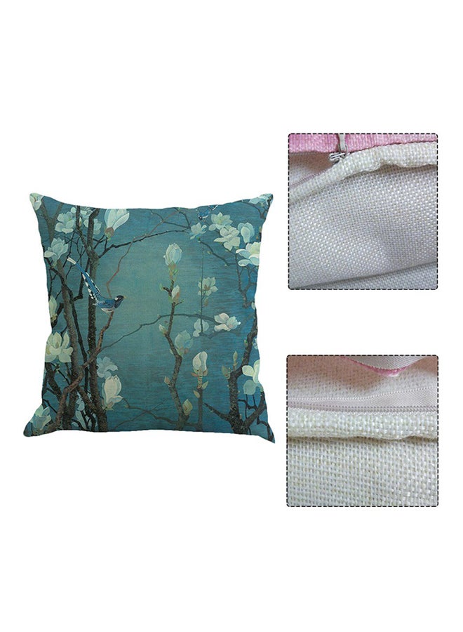 OUTAD Nordic Style Flower Vintage Pillow Case Blue - Image 3