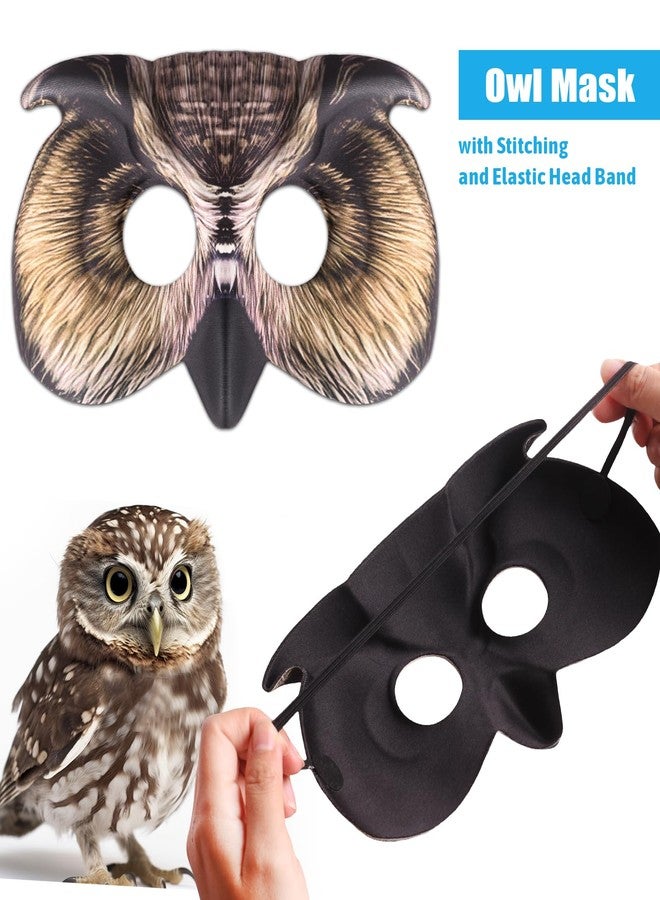 Hosfairy 1Pcs Owl Mask Halloween Bird Mask Half Face Owl Masks for Halloween Easter Costume Masquerade Cosplay Party - Image 5