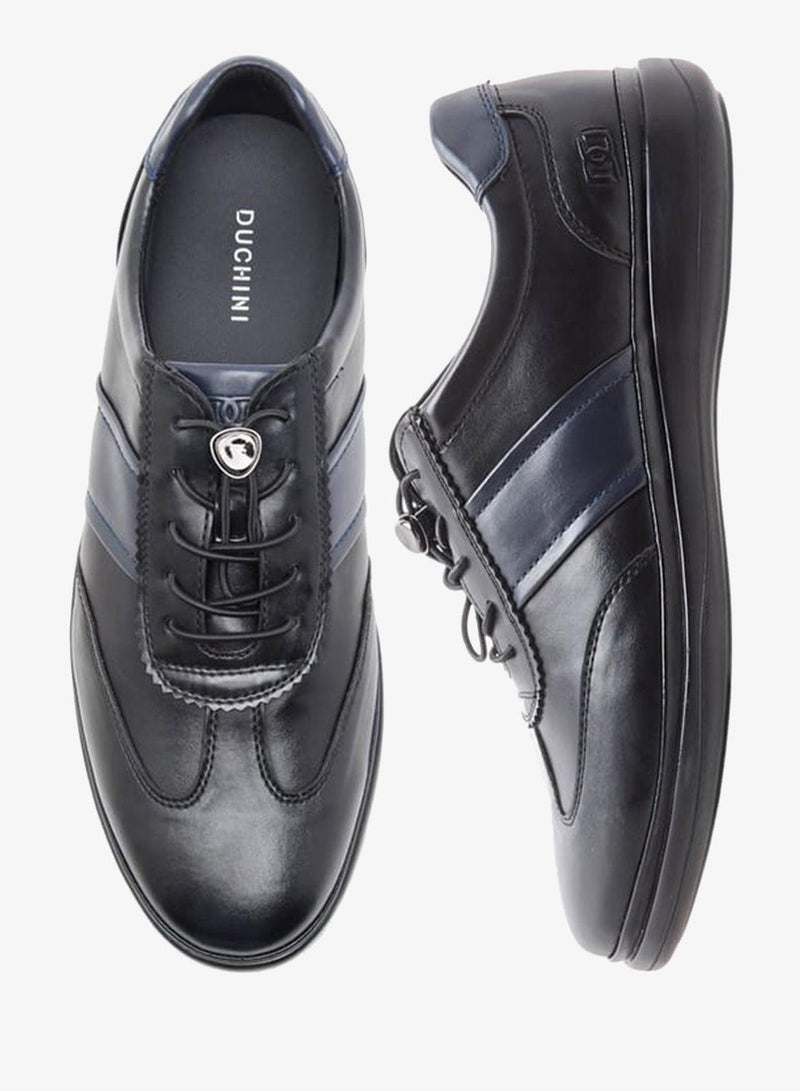 DUCHINI Men's Panelled Sneakers with No-Tie Laces - Image 3