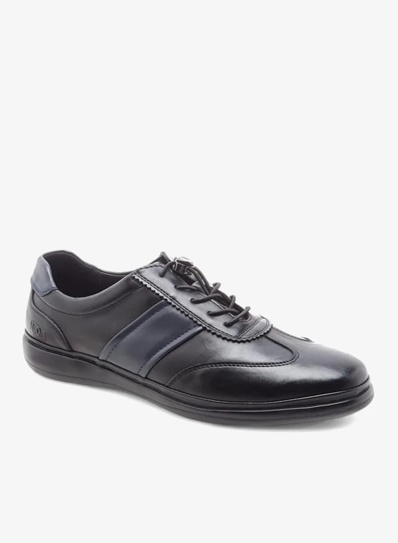 DUCHINI Men's Panelled Sneakers with No-Tie Laces