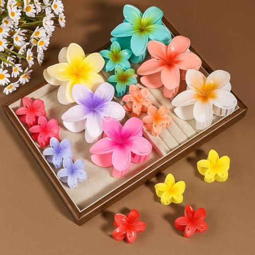 Cerrito 3 Pcs Flower Hair Claw Clips Set, Gradient Lily Design, Strong Hold Hair, Stylish Accessories for Women, Girls, Cute Hair Grips, Perfect for Daily Use, Travel, Party, Gifting, Multicolor - Image 1