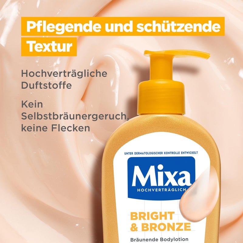Mixa Body lotion, tanning Bright & Bronze, 250 ml,Self-tanning body lotion for a natural tan,Moisturizing for a smooth complexion,Ensures an even complexity - Image 5